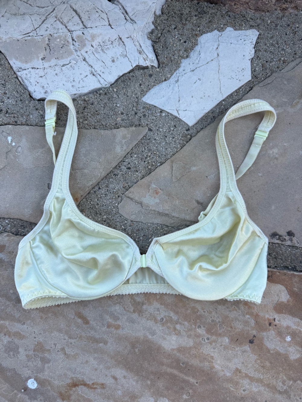 90s Satin Victoria's Secret Pale Yellow Unlined Bra 1997